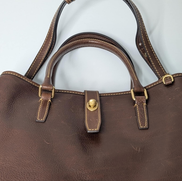 Dooney Bourke Handbag Perry Chestnut Florentine Leather Satchel Tote W/ Dust Bag - Picture 5 of 9